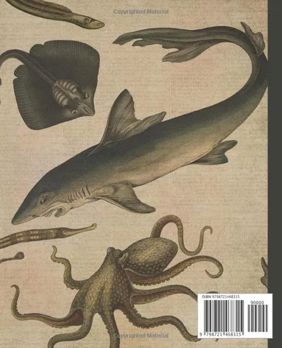 Miniatura 2 de Composition Notebook Sea life animals shark composition notebook. Vintage dictionary print style 100 page notebook college ruled. Marine notebook