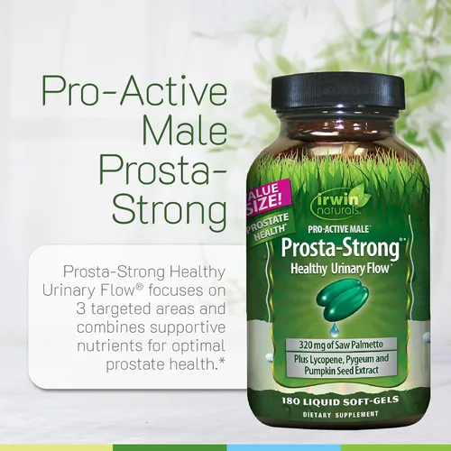 Miniatura 5 de Irwin Naturals Prosta-Strong - 180 cápsulas blandas - Apoyo para la salud de la próstata con palma enana americana, licopeno y semillas de calabaza