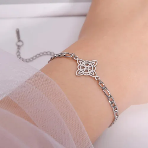 Miniatura 27 de Pulsera de nudo de bruja, nudo celta, símbolo de Wicca pagana, nudo mágico, pulsera de joyería de brujería, pulsera de acero inoxidable ajustable