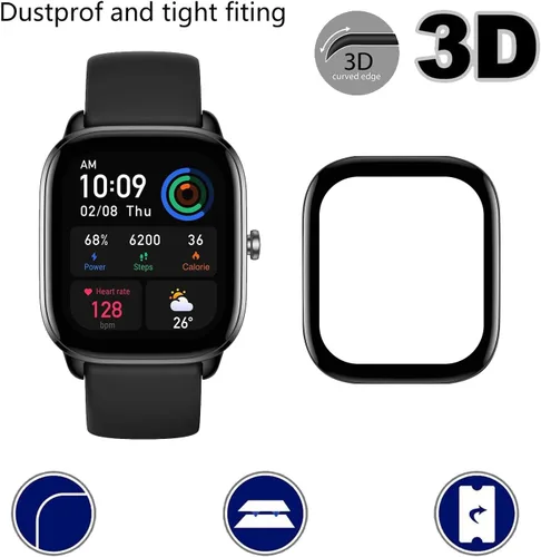 Miniatura 4 de Protector de pantalla para Amazfit GTS 4 Mini Smartwatch, HD transparente, antiarañazos, antihuellas dactilares, compatible con Amazfit GTS 4 Mini