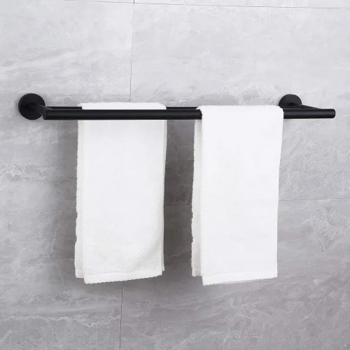 Miniatura 7 de kinzcn SUS 304 - Toallero doble de acero inoxidable de 24 pulgadas, para montaje en pared, toallero para baño, estilo moderno, acabado pulido