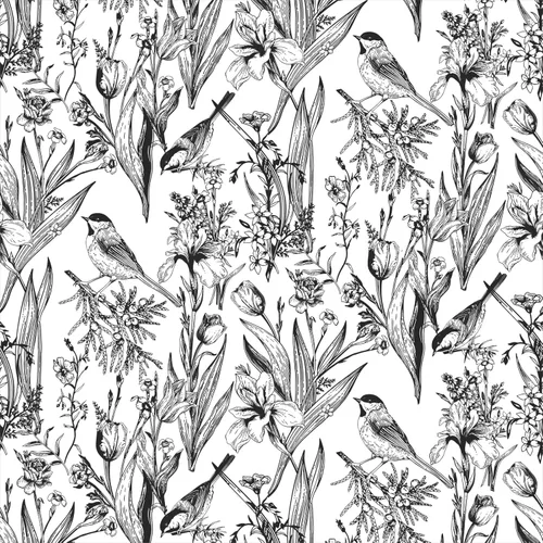 Laatse Papel tapiz de pájaros para despegar y pegar, moderno, 17.5 x 393 pulgadas, papel de contacto floral vintage, autoadhesivo, papel tapiz de
