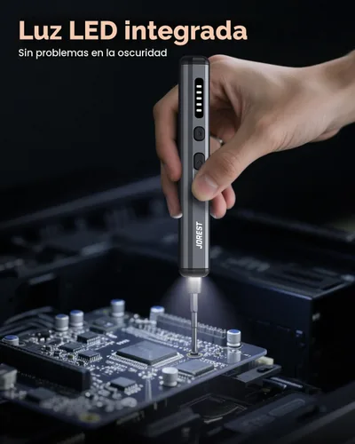 Miniatura 4 de JOREST Mini destornillador eléctrico, pequeño juego de destornilladores de precisión inalámbricos con 38 puntas magnéticas, 5 ajustes de torsión
