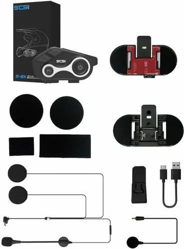 Miniatura 7 de Intercomunicador Bluetooth S-8X para motocicleta, auriculares para 2-6 conductores de hasta 3,280.8 ft de comunicación, impermeable IP67 con manos