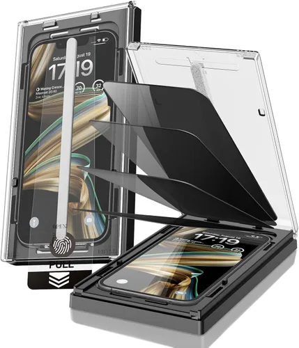 EZ-GLAZ - Paquete de 4 protectores de pantalla de privacidad para iPhone 14 Plus/iPhone 13 Pro Max [6.7"], dureza 9H+, grado militar a prueba de