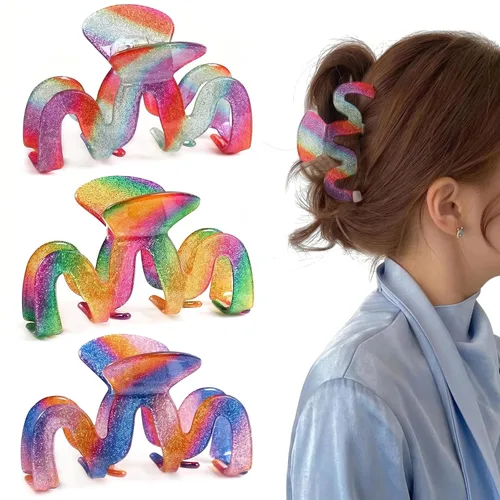 Miniatura 15 de Pinzas de garra para el cabello - Pinza de 3.35 pulgadas para mujeres con cabello grueso - Accesorios para mujeres y niñas - 3 piezas de pinzas