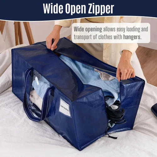 Miniatura 2 de VENO Paquete de 8 bolsas de mudanza resistentes, bolsas de embalaje con ventana transparente, alternativa a las cajas de mudanza, contenedores