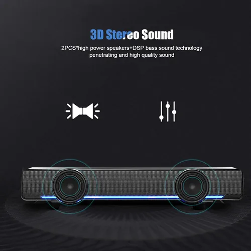 Miniatura 7 de Yosoo Barra de sonido con cable para Smart TV: altavoz portátil universal, compatible con entrada de audio de 0.138 in, cuenta con sonido envolvente