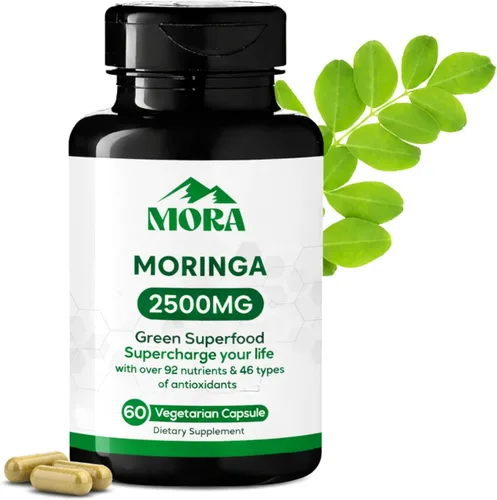 Well-Being MORA Moringa Oleifera Cápsulas – Energía, articulaciones, piel e inmunidad – Superalimento verde – Vegano, sin gluten, multivitamínico