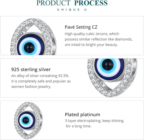 Miniatura 5 de VOROCO Atrapasueños con diseño de estrella de café y luna para pulsera de plata de ley 925 y cuentas para pulsera y collar, joyería de bricolaje