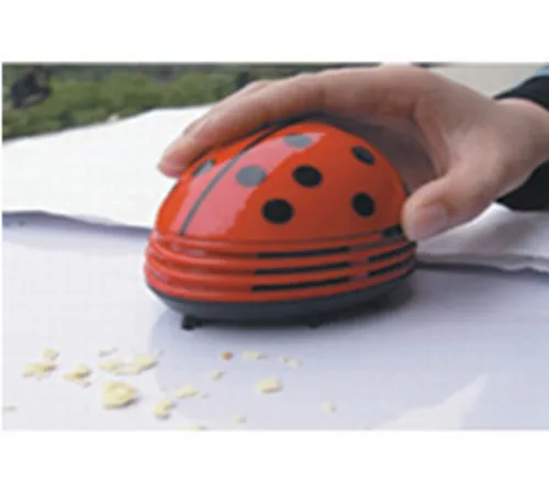 Miniatura 4 de Honbay Aspiradora de escritorio en forma de mariquita, mini aspiradora portátil y práctica para esquinas, aspiradora linda para el escritorio