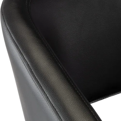 Miniatura 9 de Vogue Furniture Direct Taburete de bar ajustable con respaldo y brazos huecos, moderno taburete giratorio de piel sintética, silla de barra de Negro