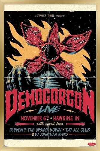 Miniatura 14 de Netflix Stranger Things - Póster de pared en vivo Demogorgon, 22.4 pulgadas de largo x 14.7 pulgadas de ancho, versión enmarcada de madera de granero