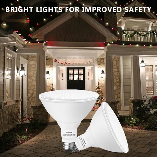 Miniatura 7 de Gonhom Par38 Bombillas LED de luz de inundación del atardecer al amanecer para exteriores, 20 W de reemplazo de hasta 200 W, 1800 lúmenes, base E26