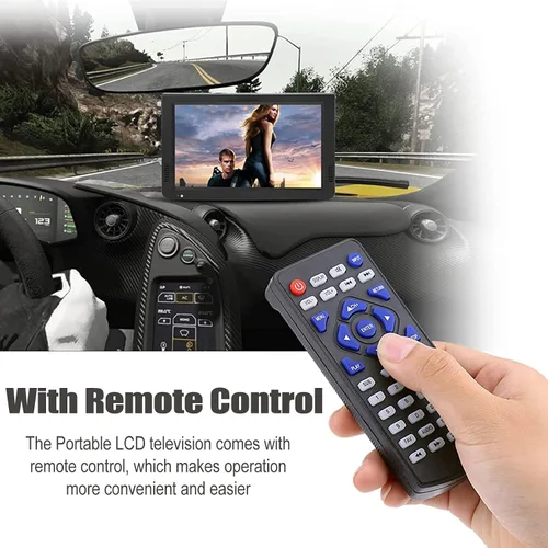 Miniatura 6 de Yoidesu Monitor LCD de TV portátil, 7 pulgadas 1080P recargable para automóvil TV digital con sintonizador ATSC, entrada AV, radio FM, SD, MMC, USB