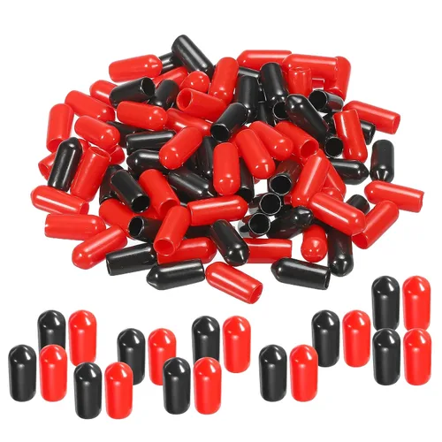Miniatura 72 de MECCANIXITY 50 unids tapas de goma Surtido de 0.079 in PVC vinilo tornillo rosca protector para tornillo tornillo negro rojo