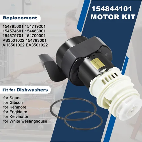Miniatura 2 de 154844101 Motor Kit/154844101 Motor de bomba de circulación para lavavajillas con juntas tóricas para lavavajillas Frigidaire, reemplazar 154483001