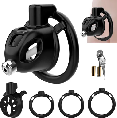 Jaula de Castidad Masculina Juguete Sexual para Hombres, FEELKIDA 2 Estilos Dispositivo de Castidad con Anillo de 3 Tamaños y Cerradura Invisible