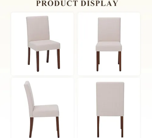 Miniatura 8 de MALOL Upholstered Dining Chairs Set of 2, Fabric Dining Room Chairs, Modern Wooden Dining Chair, Kitchen Side Chairs, Farmhouse Dinner Chair with