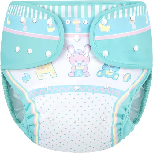Littleforbig Funda para pañales para adultos de tela impermeable reutilizable lavable ajustable - Baby Parade M