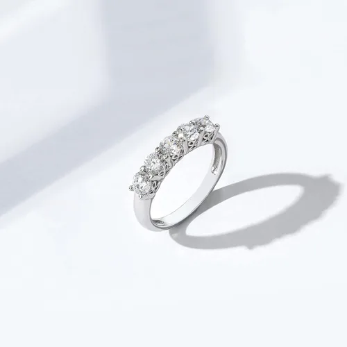 Miniatura 6 de Tienda Collection Sterling Silver Five-Stone Ring set with Round Cut Infinite Elements Cubic Zirconia