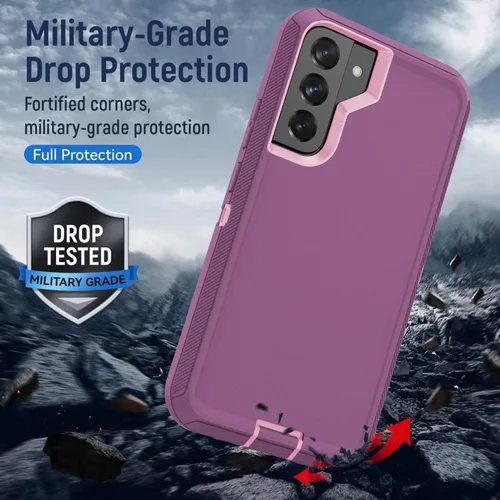 Miniatura 4 de YmhxcY Funda S22, a prueba de caídas, funda duradera de 3 capas para Samsung Galaxy S22, protección a prueba de golpes, funda protectora de goma