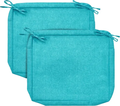 FUNHOME Fundas de Cojín para Sillas de Exterior, Paquete de 2, ¡Sin Relleno! Fundas de Cojín de Repuesto para Patio 20" x 18" x 4", Resistentes al