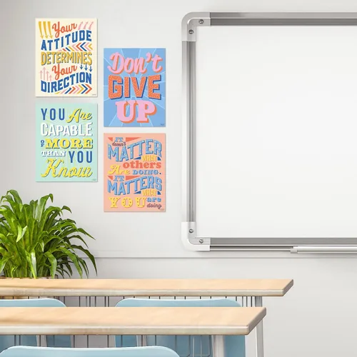 Miniatura 4 de Juego de 12 carteles motivacionales de mentalidad de crecimiento para profesores y estudiantes, decoración de dormitorio, oficina y aula
