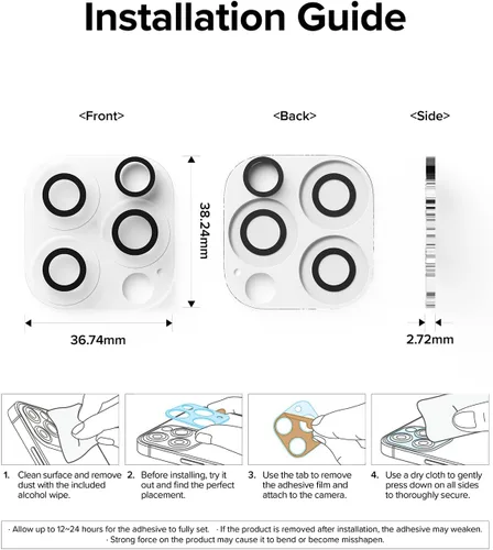 Miniatura 9 de Ringke Paquete de 3 lentes de cámara compatibles con iPhone 14 Pro Max y iPhone 14 Pro, vidrio templado