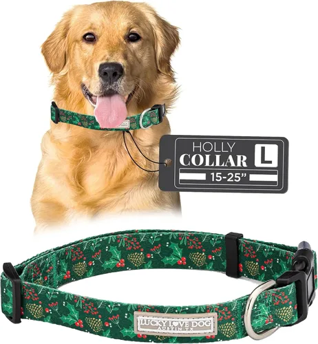Miniatura 85 de Lucky Love Dog - Collar de perro ajustable con hebilla de fácil clic para los grandes, duradero y cómodo para perros machos y hembras, collar