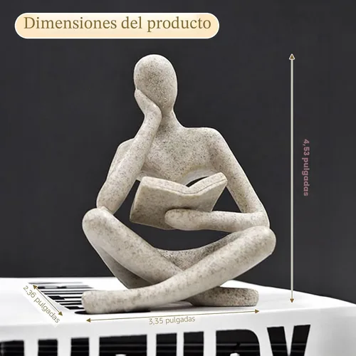 Miniatura 7 de UTTCMK Estatua de pensador para decoración de estantería, arte abstracto, escultura de pensador, estética, decoración moderna del hogar para sala