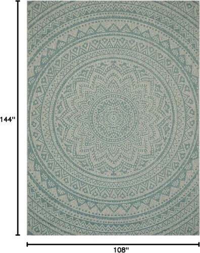 Miniatura 107 de SAFAVIEH Alfombra lavable para exteriores, colección Courtyard - Pasillo de 2.3 x 8 pies, color beige claro y marrón claro, no desprende pelusa