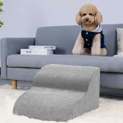 Miniatura 28 de Escaleras para perros pequeños, rampa de espuma de alta densidad para perros, escalones extra anchos antideslizantes para camas altas o sofá