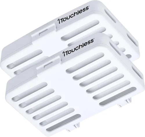iTouchless AbsorbX - Paquete de 2 desodorantes para nevera y congelador, mejor que el bicarbonato de sodio, filtro natural reemplazable que extiende