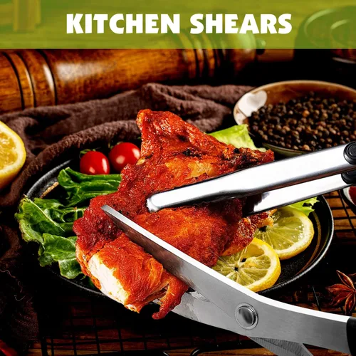 Miniatura 6 de Tijeras de cocina. Juego de tijeras y pinzas para barbacoa coreana, tijeras y pinzas de cocina para cortar carne, pollo, verduras, tijeras y pinzas