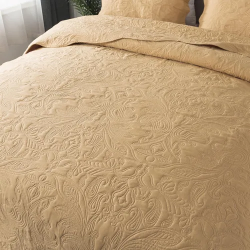 Miniatura 94 de HoneiLife - Juego de colcha de tamaño Queen, juego de ropa de cama de pana bordada de 3 piezas, colcha de lujo, ligera, cálida, para todas las Pana