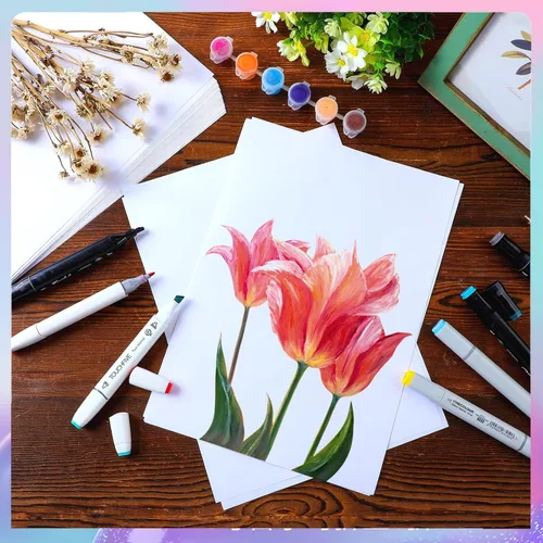 Miniatura 6 de Fulmoon 150 hojas de papel marcador a prueba de sangrado para marcador de alcohol, almohadilla de papel de dibujo para niños, artistas, estudiantes