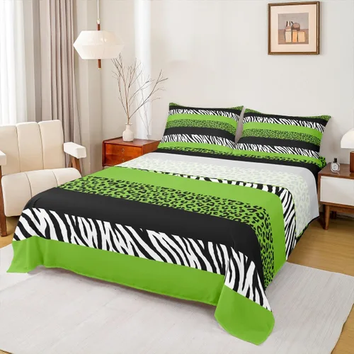 Miniatura 39 de Juego de sábanas abstractas de piel de guepardo, tamaño individual, decoración de lujo para habitación de niños, niñas y mujeres, juego de ropa