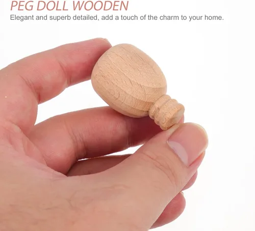 Miniatura 5 de MAGICLULU 10 piezas de madera de la clavija de las muñecas decorativas de madera de la clavija de las figuras para la pintura