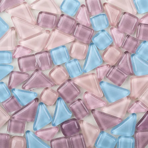 Miniatura 12 de Azulejos de mosaico de 7.05 oz, paquete de azulejos de mosaico de vidrio de cristal, suministros para decoración del hogar, manualidades, platos