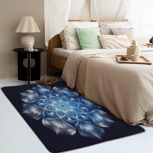 Miniatura 3 de Alfombra de mandala y decoración del hogar, alfombra de 4 x 6 pies, alfombras abstractas para sala de estar, dormitorio, alfombra de mandala