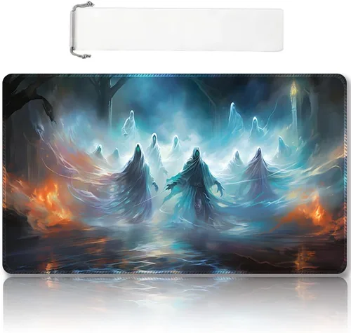 Miniatura 37 de Tapete de juego MTG cosido de alta calidad con zonas y parte trasera de goma antideslizante, tapete de juego TCG para MTG y otros juegos de cartas