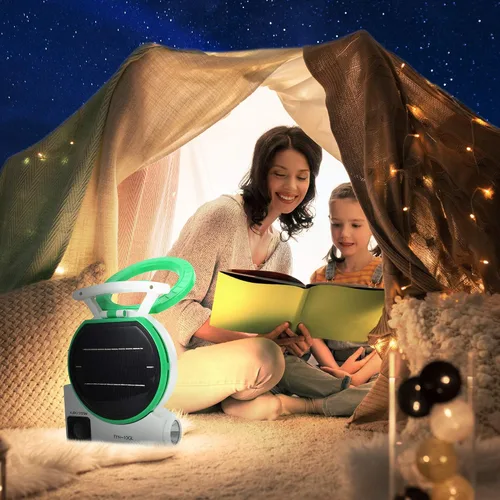Miniatura 3 de Ventilador solar multifunción, ventilador eléctrico de camping al aire libre de 4000 mAh con panel solar, MP3/lámpara de mesa/antorcha/función