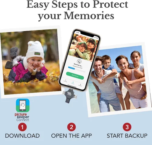 Miniatura 6 de Picture Keeper Connect para iPhone, Android, USB-C, PC y Mac - USB de 128GB para copia de seguridad de fotos, videos, contactos, copia de seguridad