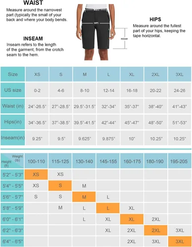 Miniatura 6 de BALEAF Bermudas largas de senderismo para mujer, de secado rápido, pantalones cortos de golf, ligeros, con bolsillos, UPF 50+, para campamento