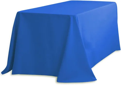 Miniatura 31 de LTC LINENS - Paquete de 2 manteles rectangulares de poliéster, de 60 x 102 pulgadas y 6 pies, color azul bebé, con caída parcial, resistentes a