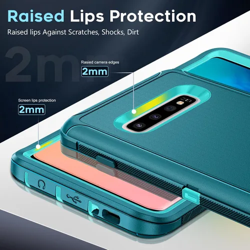 Miniatura 4 de LeYi Funda compatible con Samsung Galaxy S10+/ Plus: funda resistente 3 en 1 Galaxy S10 Plus, funda para Samsung S10 Plus de grado militar, funda a