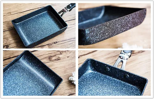 Miniatura 6 de LI-GELISI Tamagoyaki - Sartén japonesa para tortilla, revestimiento antiadherente anodizado duro, acero al carbono, 12.6 x 5.2 x 1.8 pulgadas, Negro