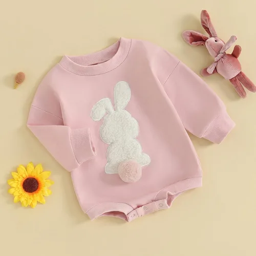 Miniatura 34 de FYBITBO Sudadera de cuello redondo para bebé niña y niño, mameluco de burbujas, camisa de manga larga, traje de San Valentín, ropa de otoño