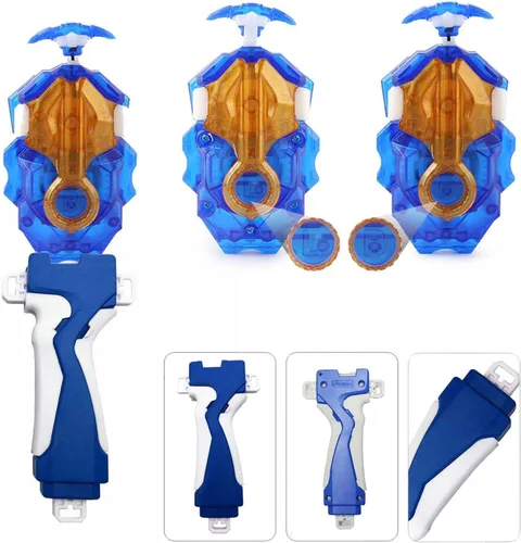 DYT Battling Tops Burst B 184 Custom Bey Launcher LR Left Right Spin DB Layer System , B 11 Launcher Grip Metal Azul